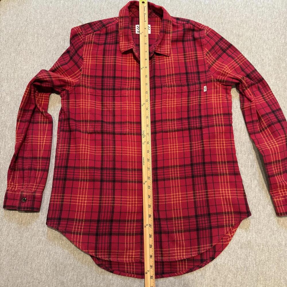 Vans Red Plaid Button-Up Flannel Casual Shirt - Men's Large - Picture 9 of 12